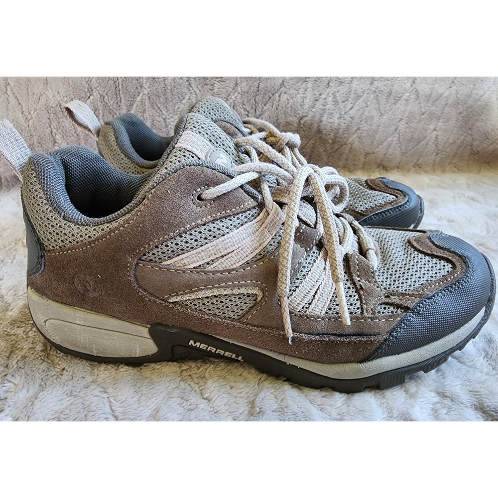 Merrell Womens Hiking Shoes Brindle Pale Suede Mesh Size 8